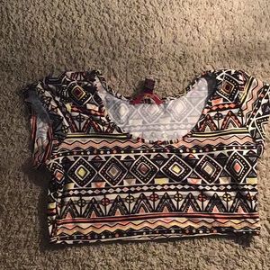 Tribal Print Crop Top